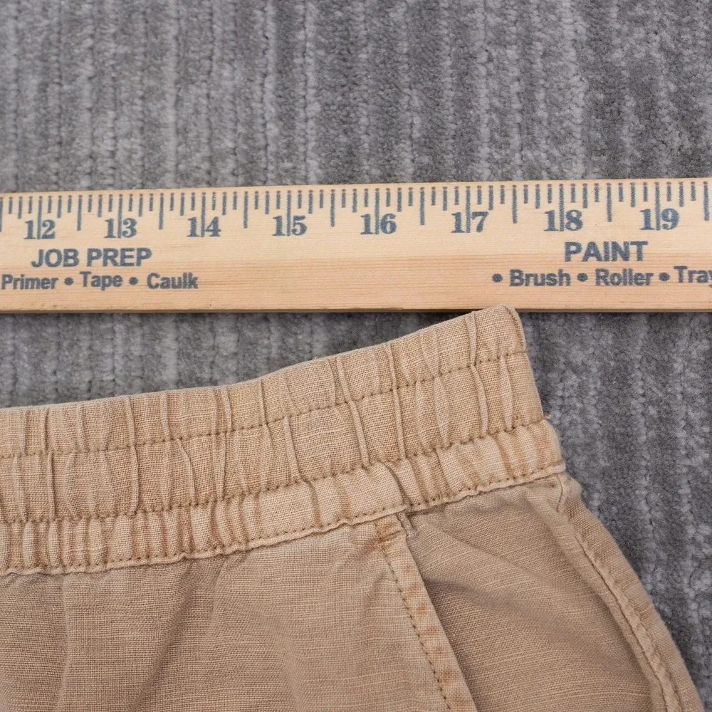 Lucky Brand Mens XXL Tan Linen Cotton Blend Elastic Drawstring Straight Pants